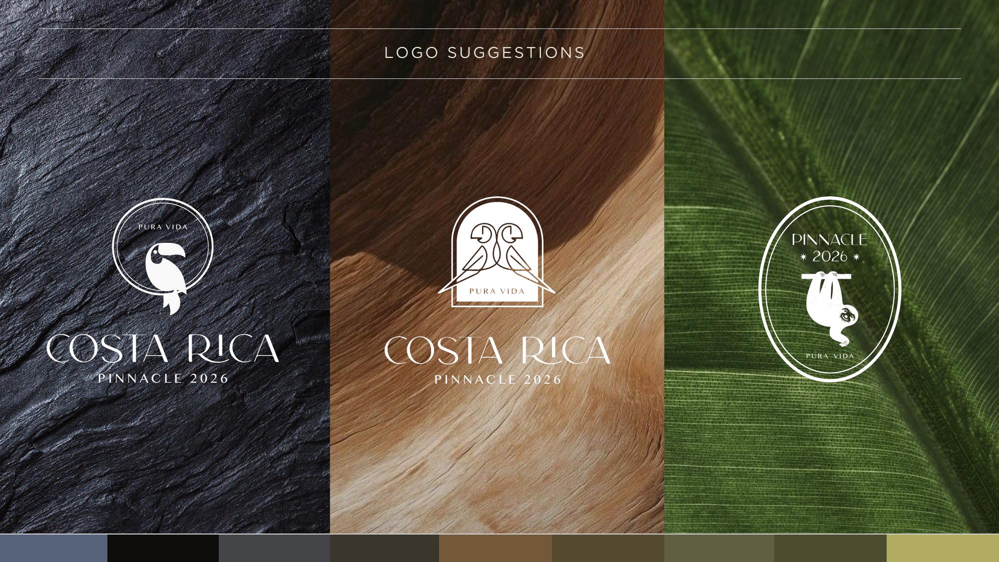 Three logo suggestions for Costa Rica Pinnacle 2026