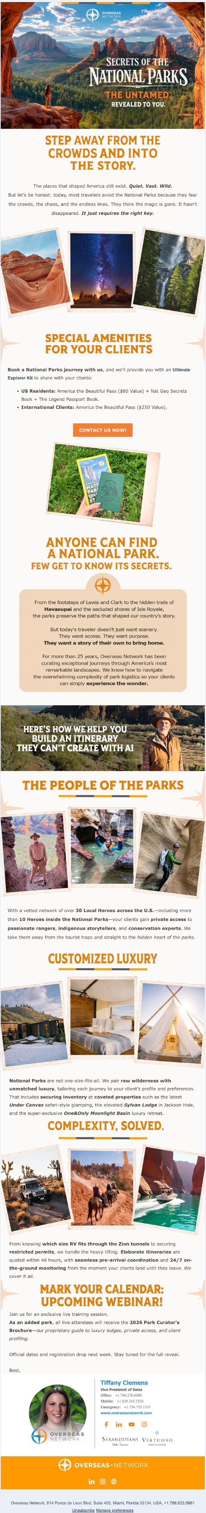 EMAIL 2 — SECRETS OF THE NATIONAL PARKS