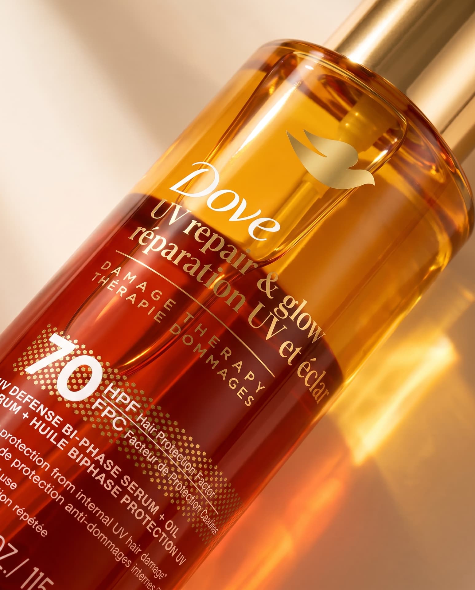 Dove Hair — UV REPAIR & GLOW — MACRO DETAIL