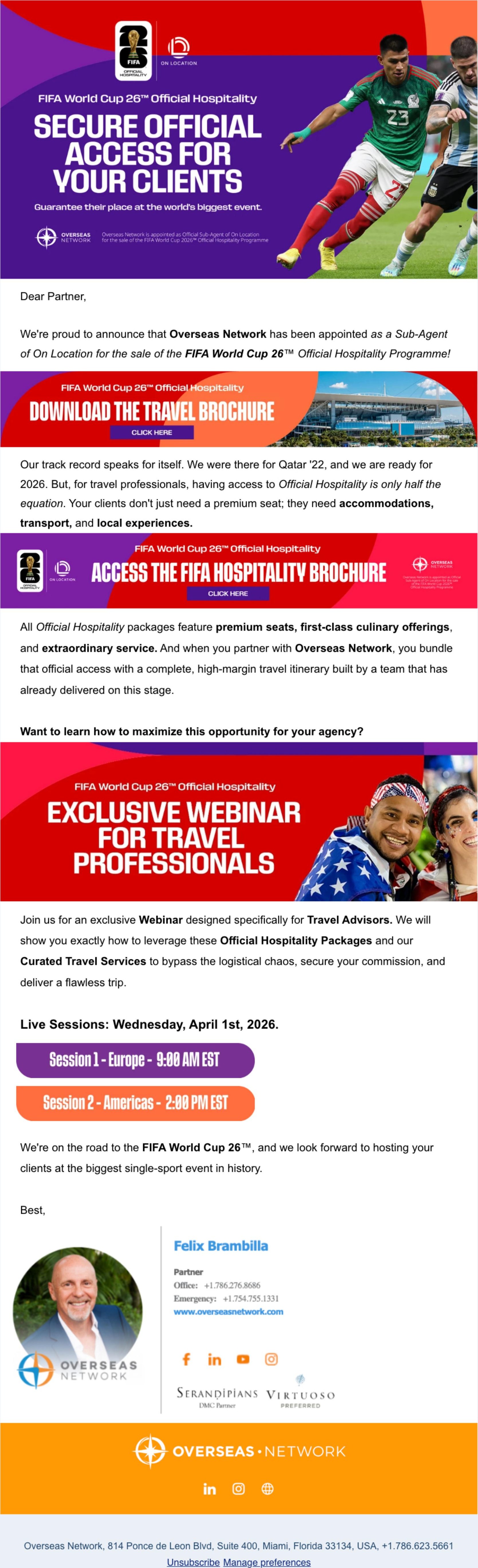 CAMPAIGN EMAIL — OFFICIAL HOSPITALITY SUB-AGENT