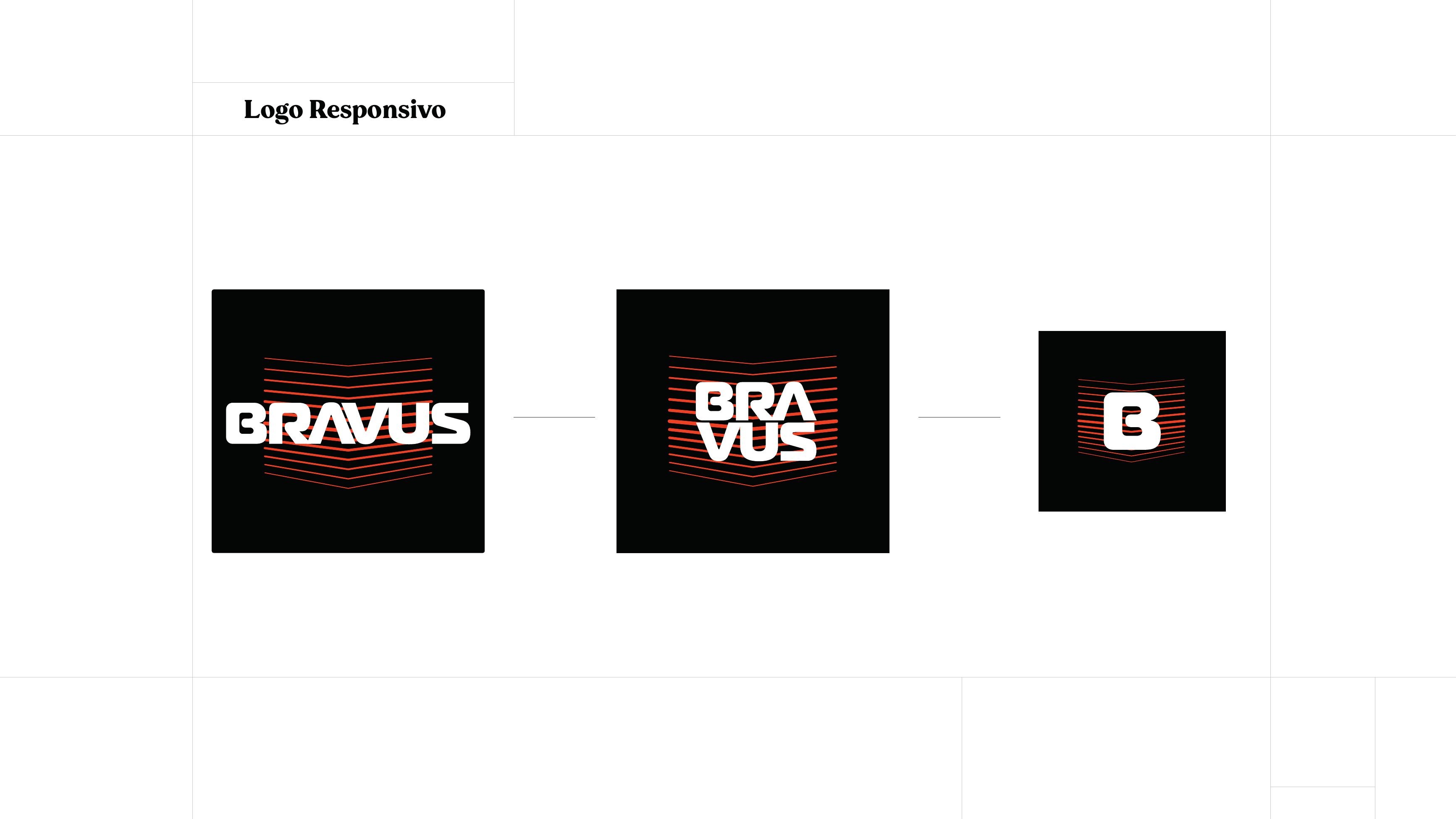 Three levels of the Bravus responsive logo system